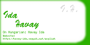 ida havay business card